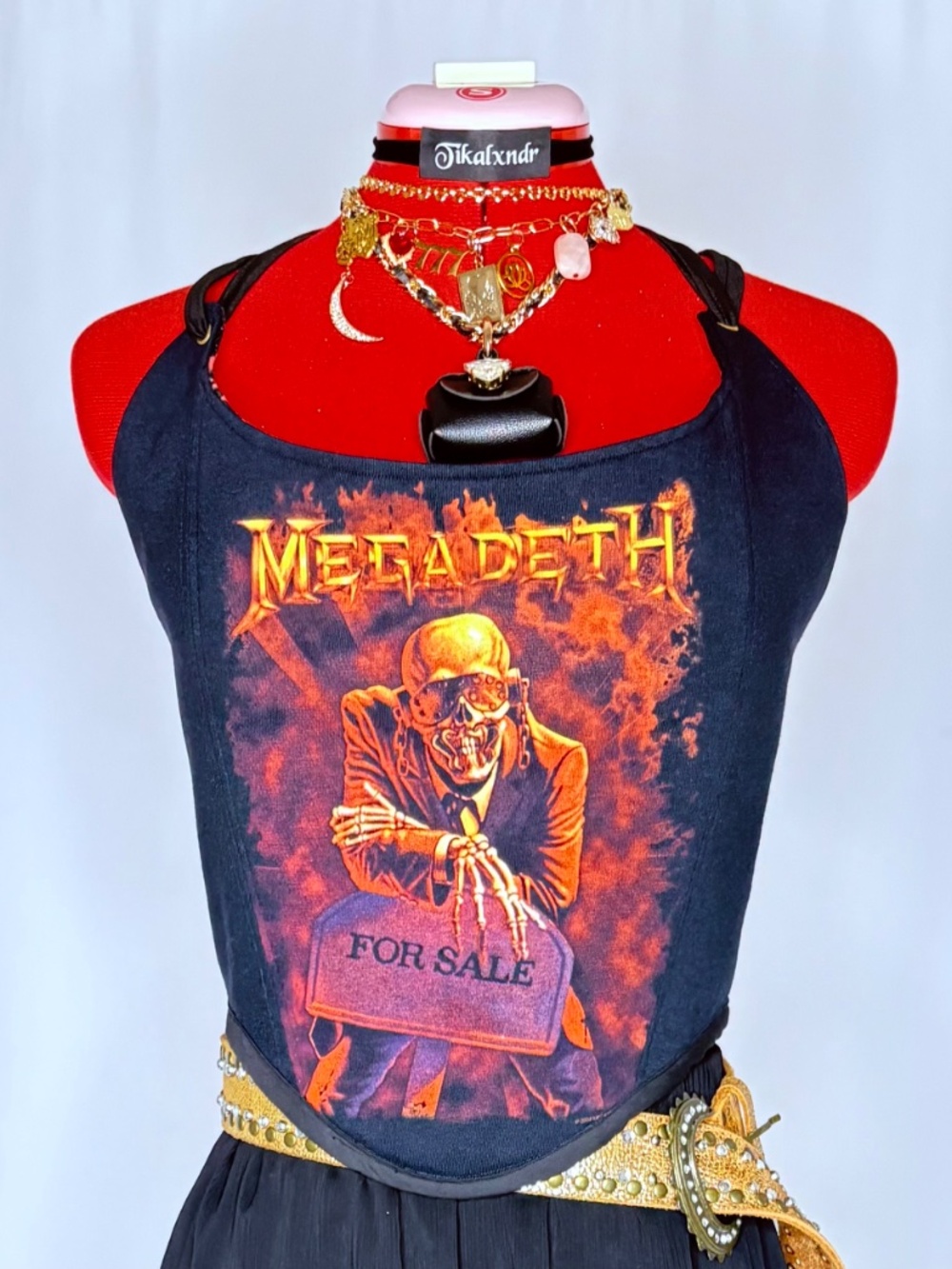 By Tikalxndr Reworked "Megadeth" T-shirt into Corset